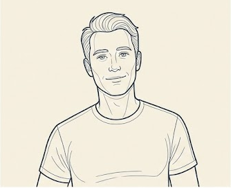 Wireframe line-art avatar illustration of Bjorn Uptime