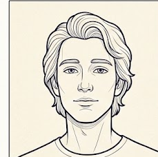 Wireframe line-art avatar illustration of Declan Idlecompute