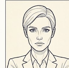 Wireframe line-art avatar illustration of Marguerite Fireproof